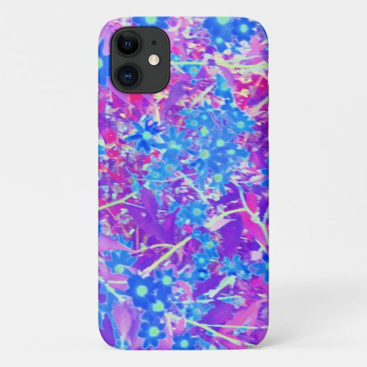  Violet Blue en Lime Green Flowers Case-Mate iPhone Case (Achterkant)