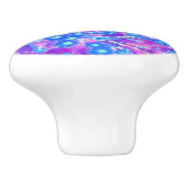 Violet Blue en Lime Green Flowers Keramische Knop (Zijkant)