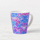 Violet Blue en Lime Green Flowers Latte Mok (Rechterhoek)
