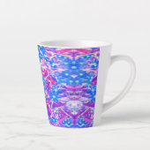 Violet Blue en Lime Green Flowers Latte Mok (Rechts)