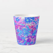 Violet Blue en Lime Green Flowers Latte Mok (Voorkant)