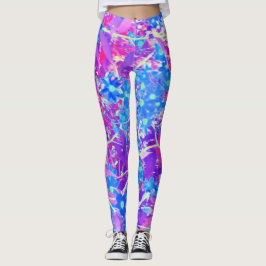  Violet Blue en Lime Green Flowers Leggings