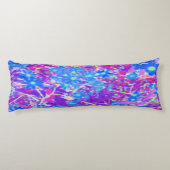 Violet Blue en Lime Green Flowers Lichaamskussen (Achterkant)