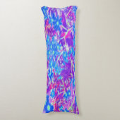 Violet Blue en Lime Green Flowers Lichaamskussen (Voorkant Verticaal)