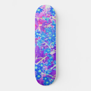 Violet Blue en Lime Green Flowers Persoonlijk Skateboard