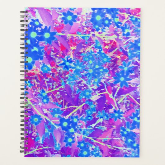 Violet Blue en Lime Green Flowers Planner (Voorkant)