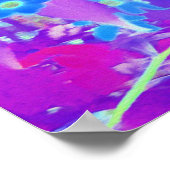  Violet Blue en Lime Green Flowers Poster (Hoek)