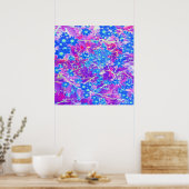  Violet Blue en Lime Green Flowers Poster (Keuken)