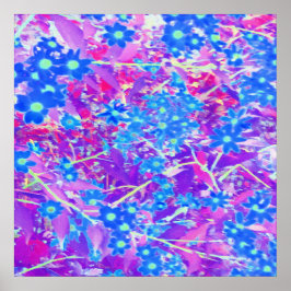  Violet Blue en Lime Green Flowers Poster