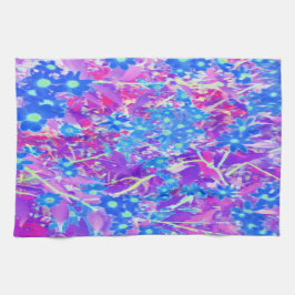  Violet Blue en Lime Green Flowers Theedoek