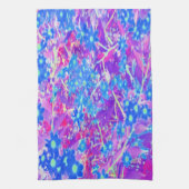 Violet Blue en Lime Green Flowers Theedoek (Verticaal)