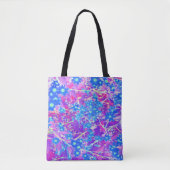  Violet Blue en Lime Green Flowers Tote Bag (Voorkant)