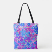  Violet Blue en Lime Green Flowers Tote Bag (Achterkant)