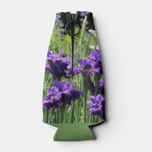 Violet Blue en White Siberian Iris Flesjeskoeler (Achterkant)