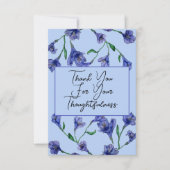 Violet Blue Floral Waterverf Wedding Bedankkaart (Voorkant)