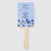 Violet Blue Floral Waterverf Wedding Handwaaier (Voorkant)
