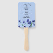 Violet Blue Floral Waterverf Wedding Handwaaier (Achterkant)