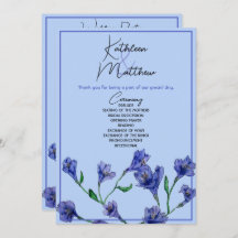Violet Blue Floral Waterverf Wedding