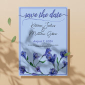 Violet Blue Floral Waterverf Wedding Save The Date