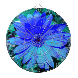 Violet Blue Gerbera Daisy Dartboard Dartbord