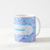 Violet Blue Marble Texture Abstract Liquid Paint Koffiemok (Voorkant rechts)