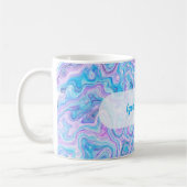 Violet Blue Marble Texture Abstract Liquid Paint Koffiemok (Links)