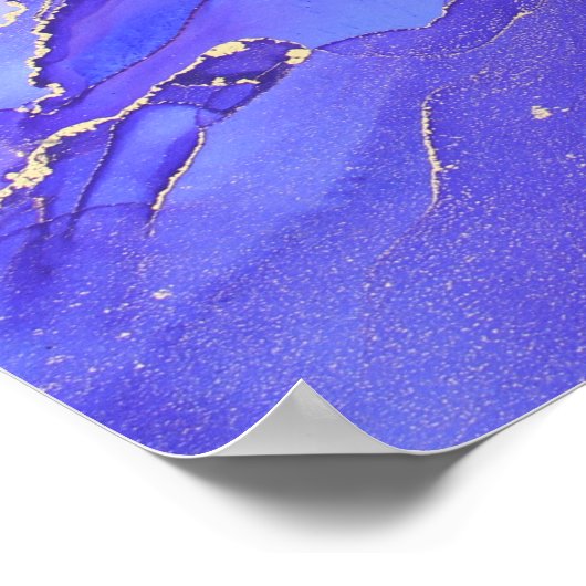 Violet Blue Oranje Abstract alcoholinkt Poster (Hoek)