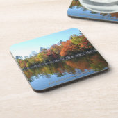 Violet Blue Oranje Sunset op het Vermilionmeer Bier Onderzetter (Linkerzijde)