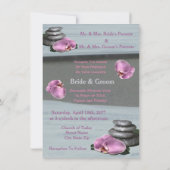 Violet Blue Orchid Rocks Wedding Kaart (Achterkant)