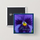 Violet Blue Pansy Vierkante Button 5,1 Cm (Voorkant /achterkant)