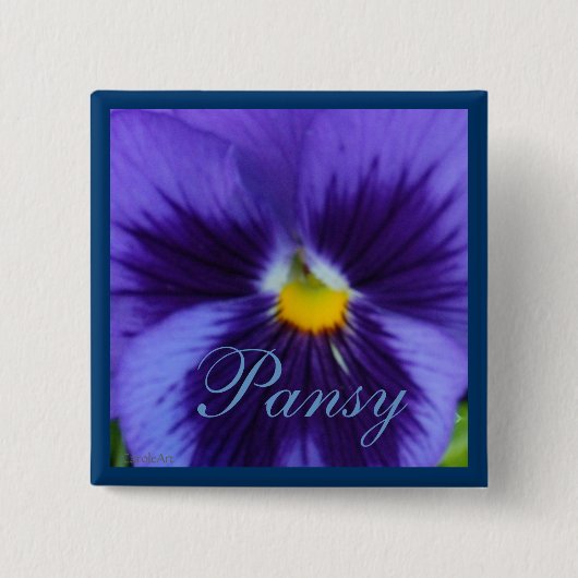 Violet Blue Pansy Vierkante Button 5,1 Cm (Voorkant)