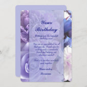 Violet Blue Rose Birthday Card Kaart (Voorkant / Achterkant)