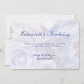 Violet Blue Rose Birthday Party Invitation Kaart (Achterkant)