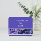 Violet Blue Rose Happy Birthday Greeting Card (Staand voorkant)