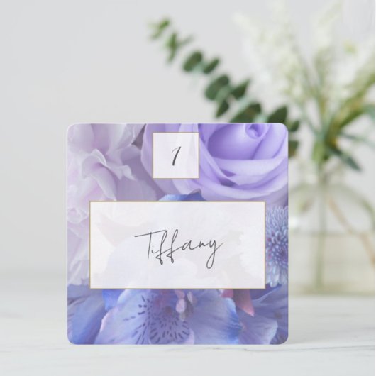 Violet Blue Rose Place Setting Card Notitiekaartje
