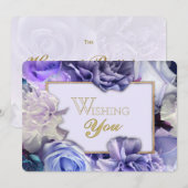 Violet Blue Rose Secret Gardens Birthday Card Kaart (Voorkant / Achterkant)
