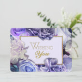 Violet Blue Rose Secret Gardens Birthday Card Kaart (Staand voorkant)