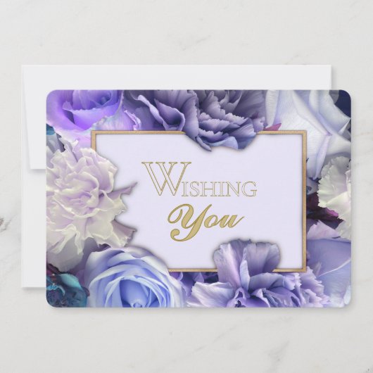 Violet Blue Rose Secret Gardens Birthday Card Kaart (Voorkant)