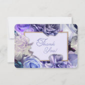Violet Blue Rose Thank You Card Bedankkaart (Voorkant)