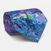 Violet & Blue Splatter Abstraction Stropdas (Opgerold)