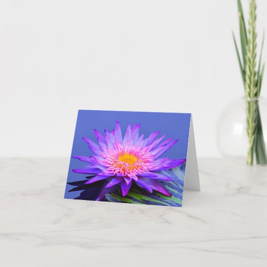 Violet Blue Water Lily Blank Note Wenskaarten Kaart (Voorkant)