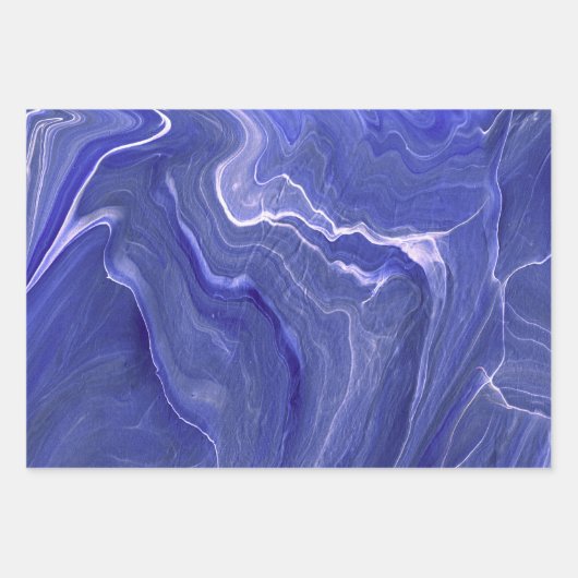Violet Blue Zee Green Agate Marble Abstraction   Inpakpapier Vel (Voorkant)