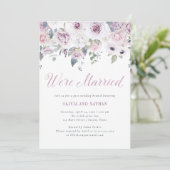 Violet Blush | Bloemige bruiloft na viering Kaart (Staand voorkant)