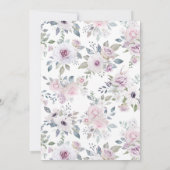 Violet Blush | Floral Baptisme met kruis Kaart (Achterkant)