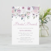 Violet Blush | Floral Bridal Brunch Kaart (Staand voorkant)