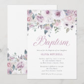 Violet Blush Floral | doop Kaart (Voorkant / Achterkant)