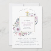 Violet Blush Floral | Goud kruis Kaart (Voorkant)