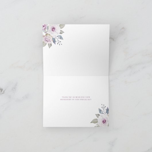 Violet Blush | Floral Wedding Bedankkaart (Binnen)