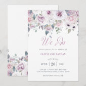 Violet Blush | Floral Wedding Kaart (Voorkant / Achterkant)