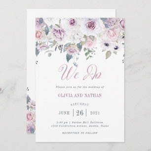 Violet Blush   Floral Wedding Kaart